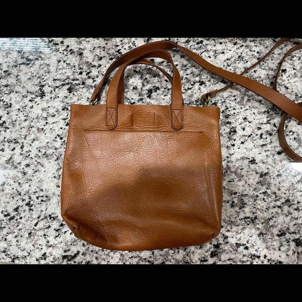 Madewell small crossbody transport tote cognac